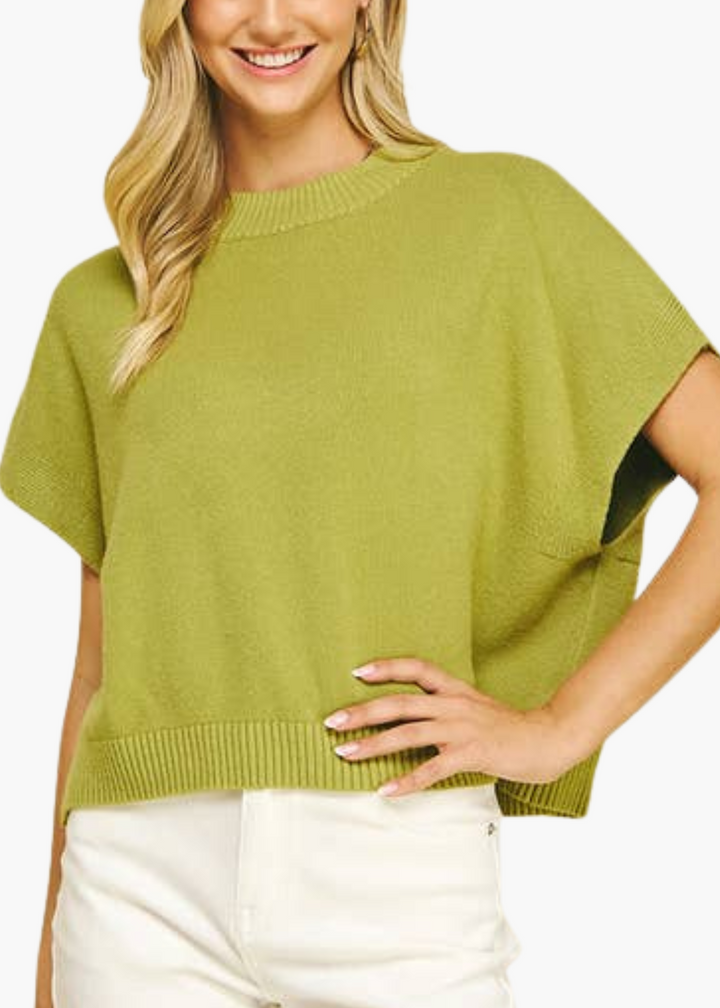 Addie Drop Shoulder Sweater in Avocado