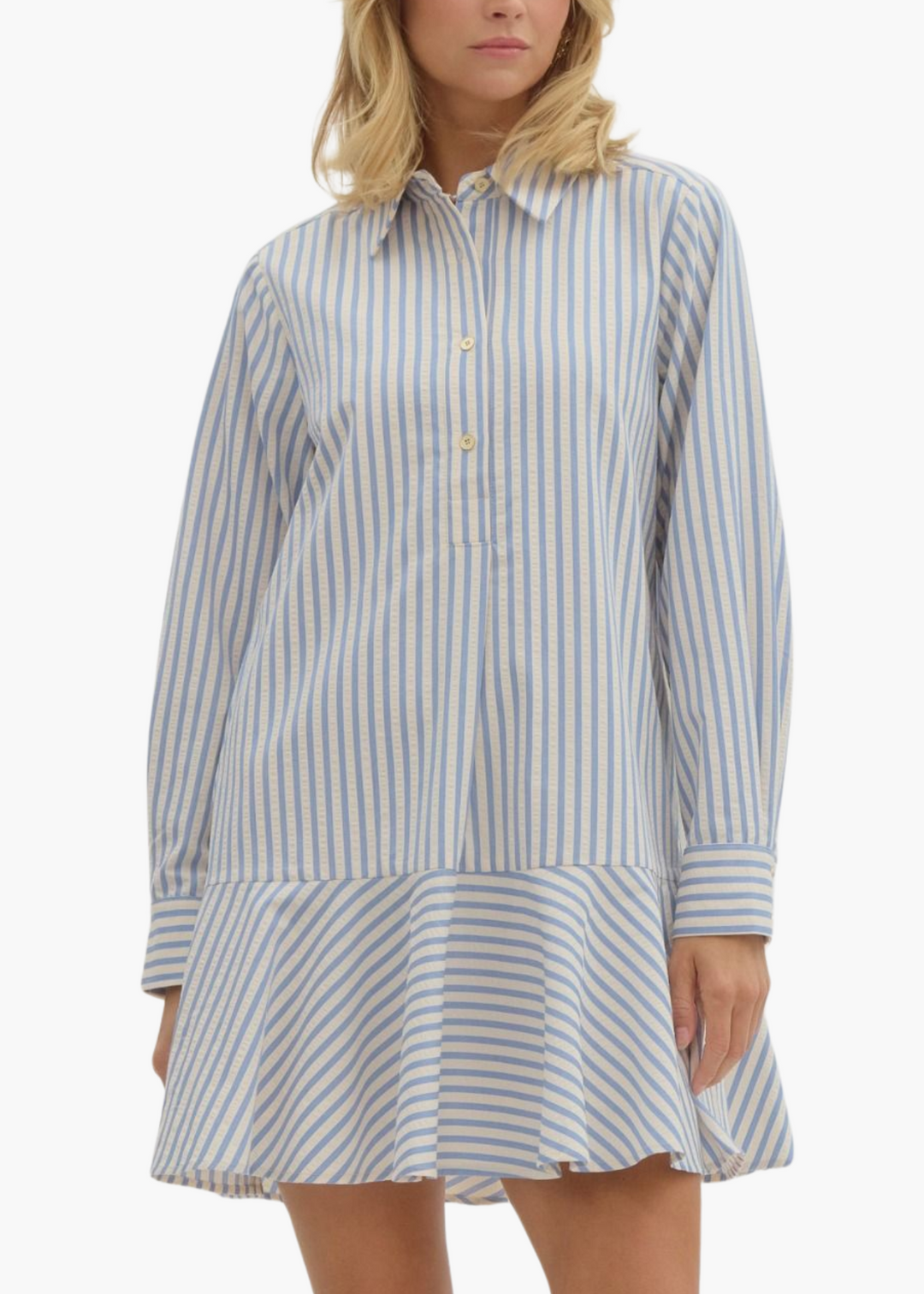 Dorothy Drop Waist Mini Dress in Blue S