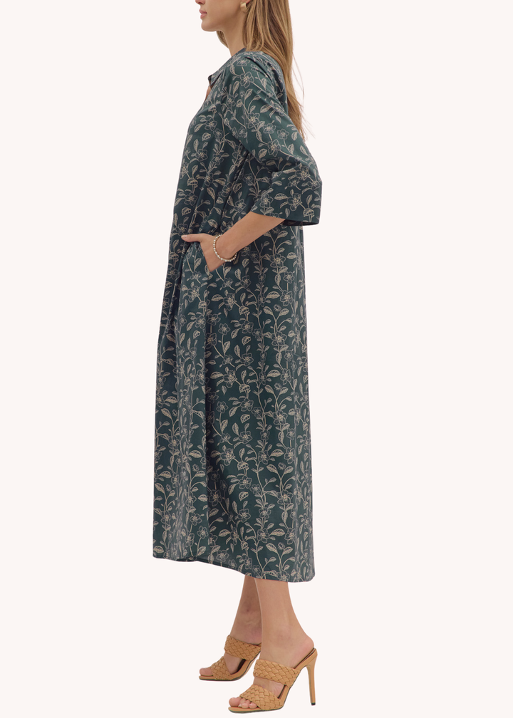 Teighla Cotton Midi Shirt Dress