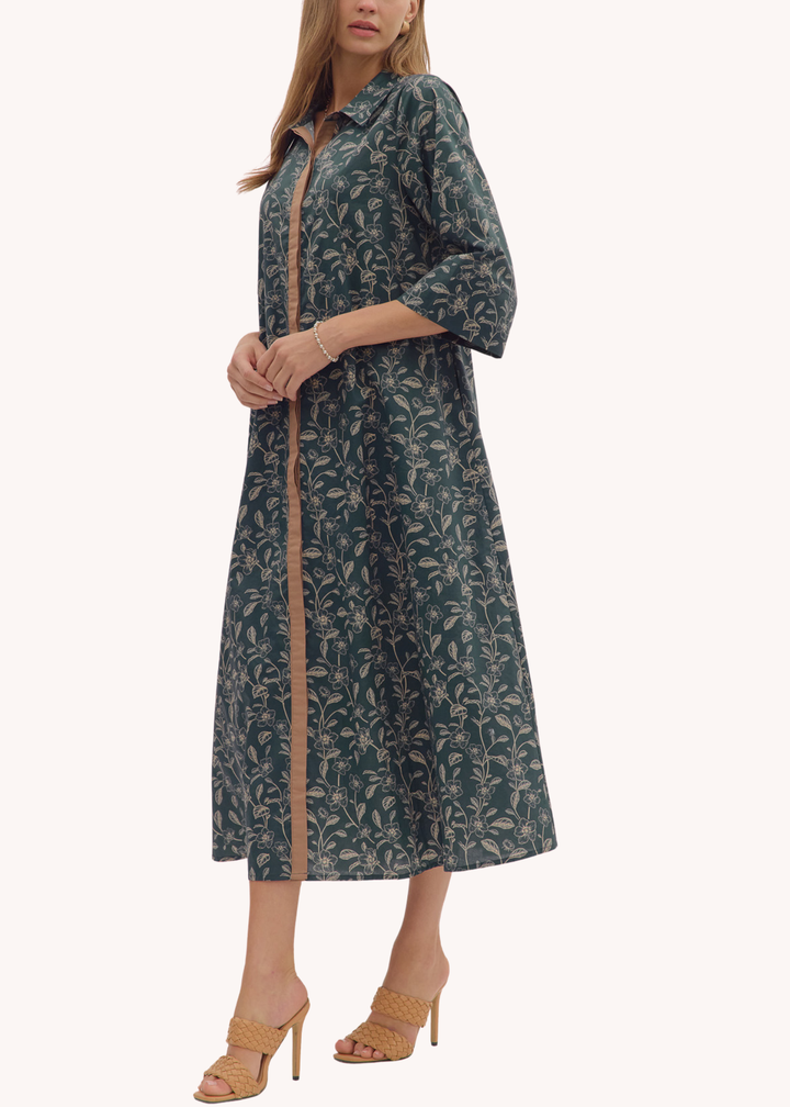 Teighla Cotton Midi Shirt Dress