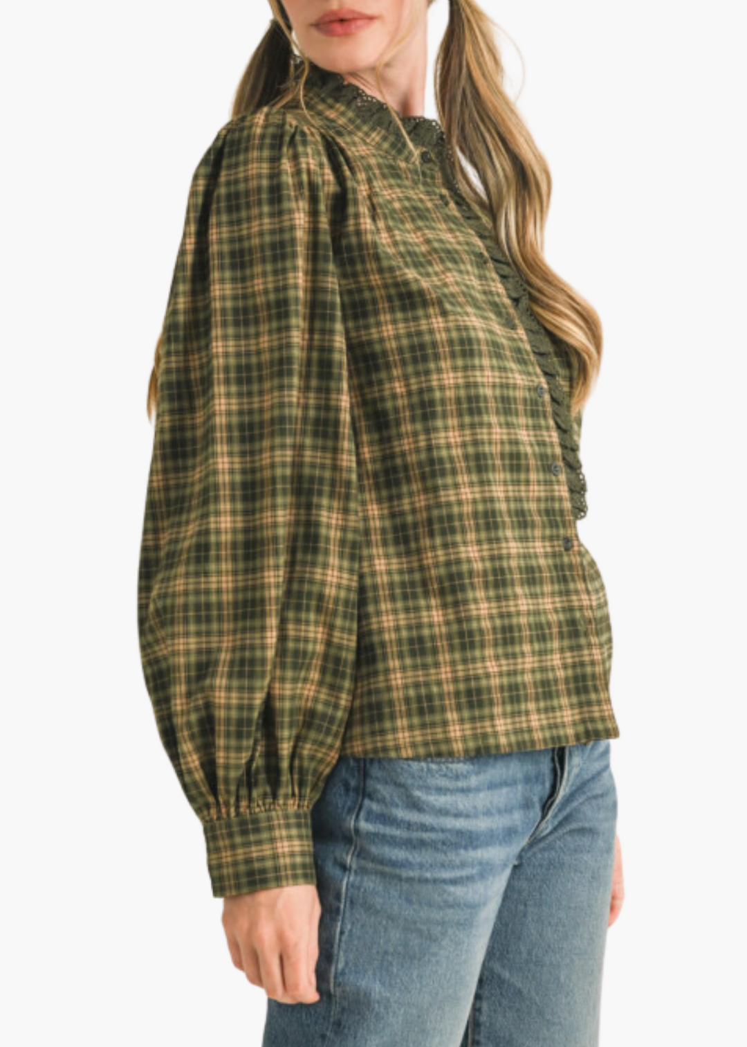 Winnie Top in Hunter Green Plaid