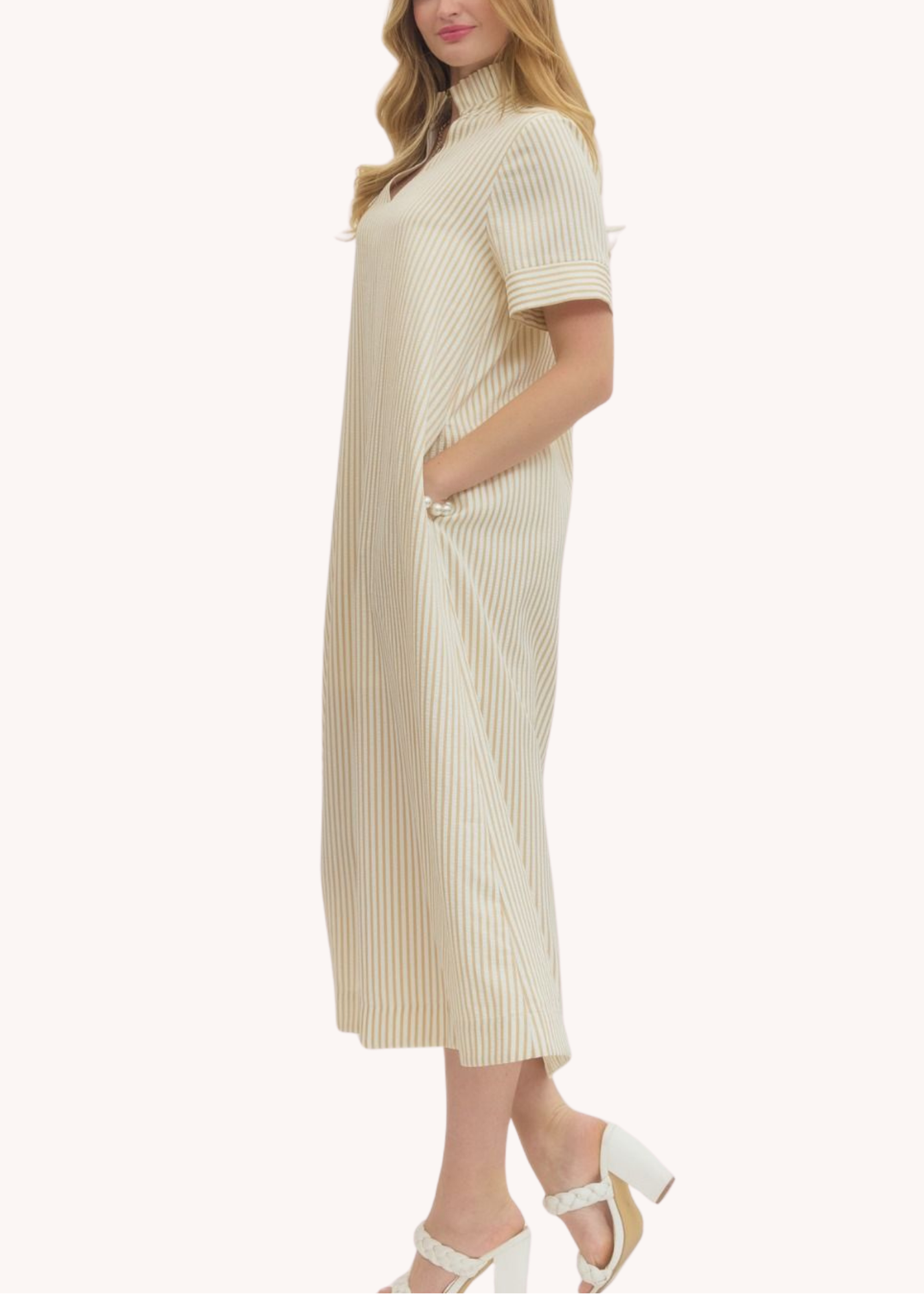 Marie Midi Kaftan in Cream
