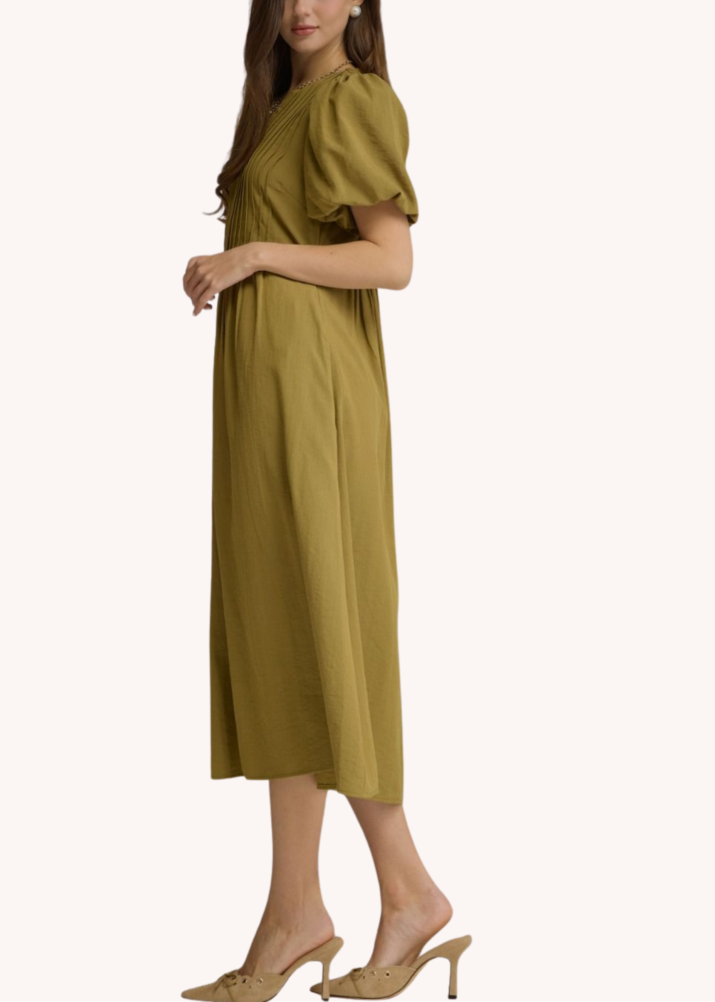 Graham Midi Dress in Olive