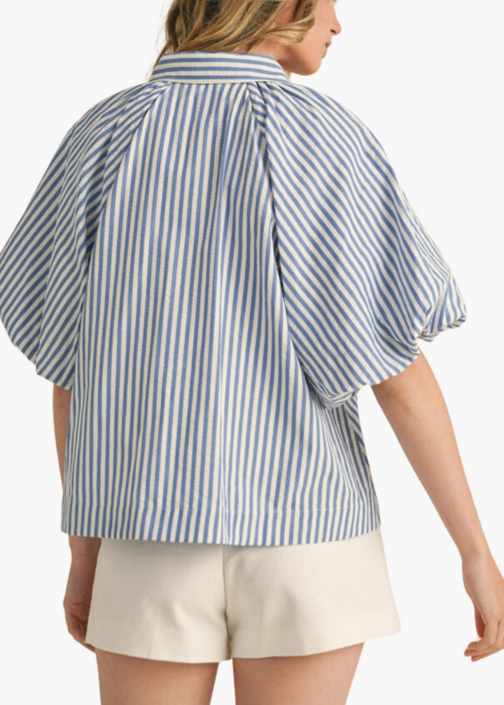 Marsella Button Up Top in Blue