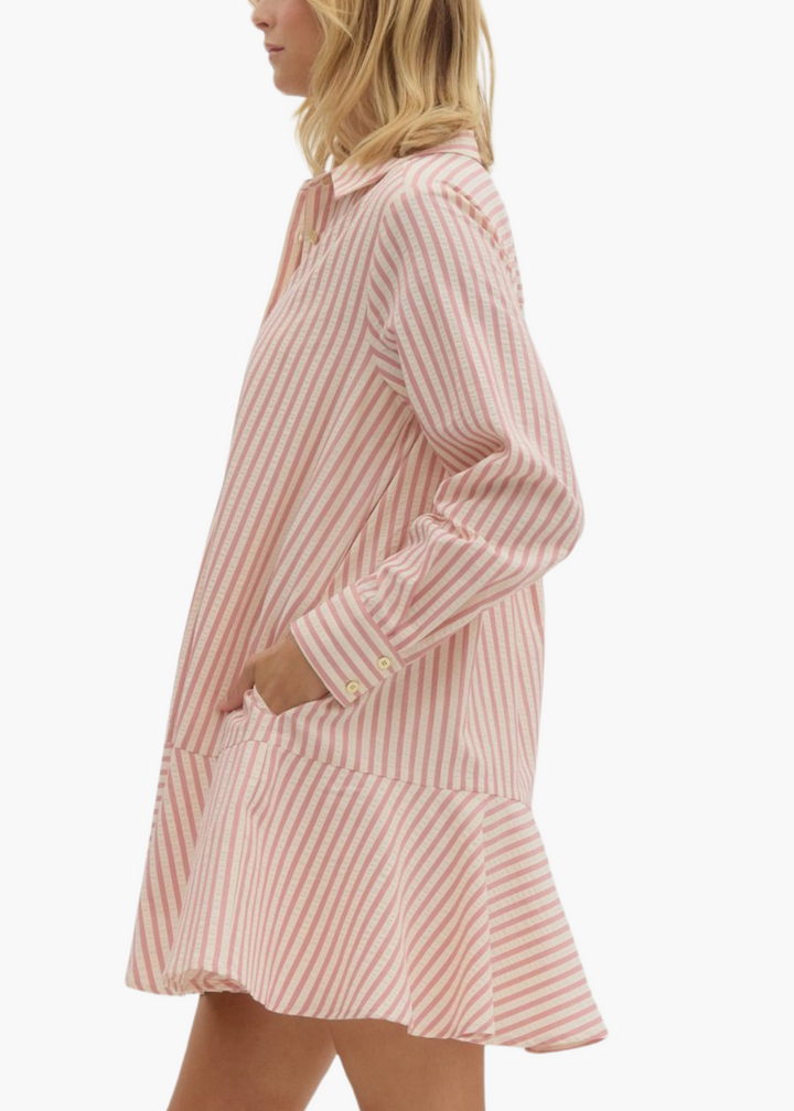 Dorothy Drop Waist Mini Dress in Pink