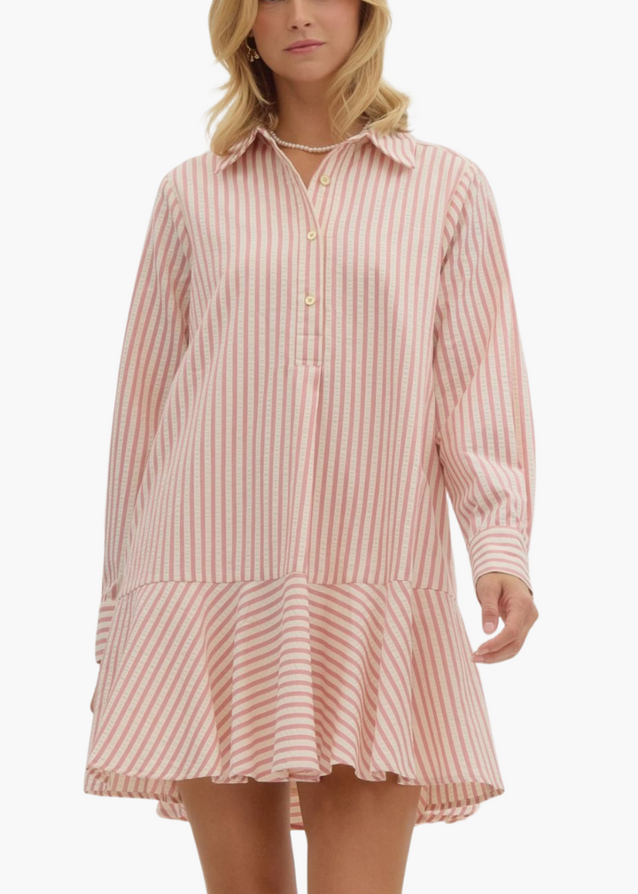 Dorothy Drop Waist Mini Dress in Pink