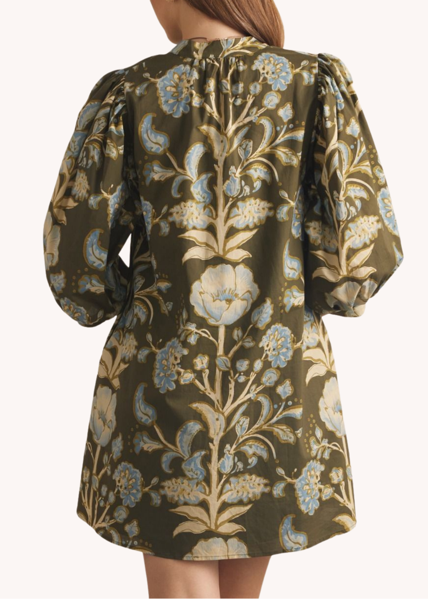 Mara Cotton Mini Dress in Olive