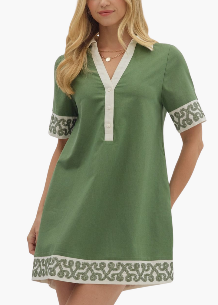 Laine Mini Dress in Olive