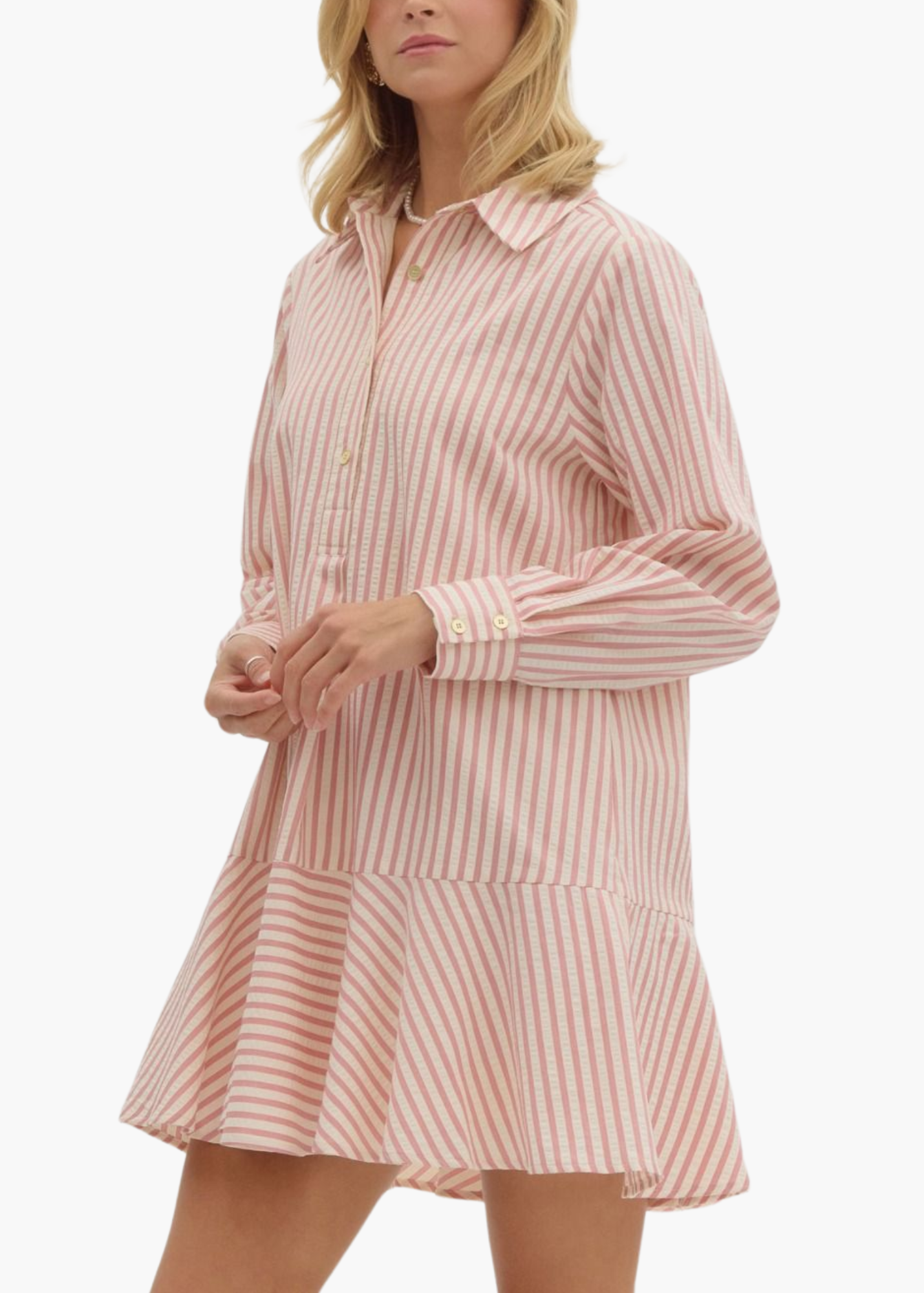 Dorothy Drop Waist Mini Dress in Pink