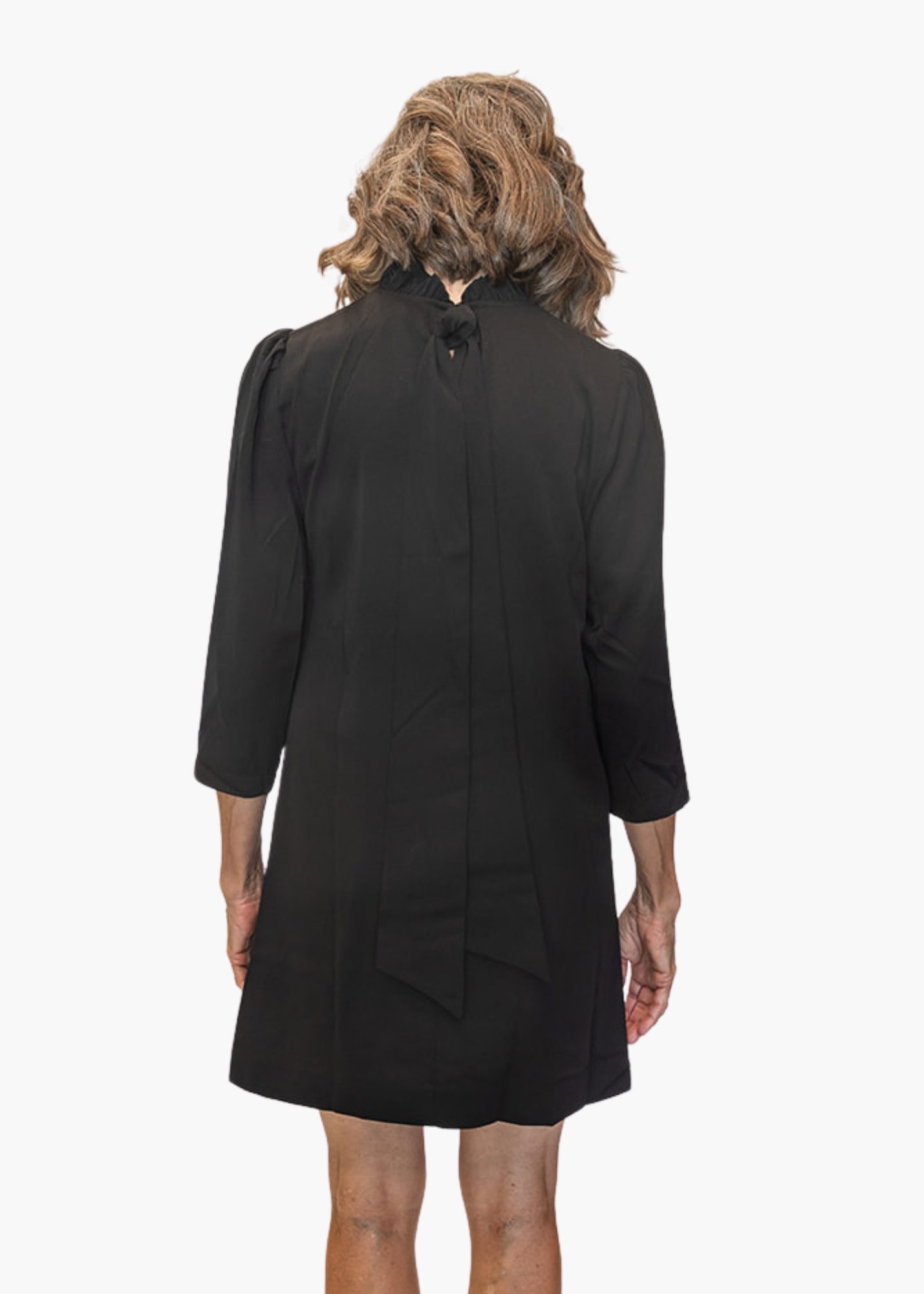 Chatham Bow Neck Dress in Black