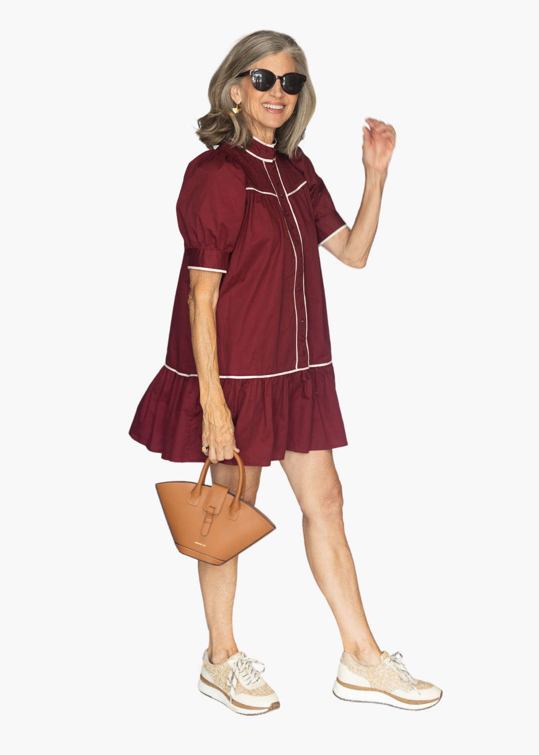 Tillie Mini Dress in Maroon