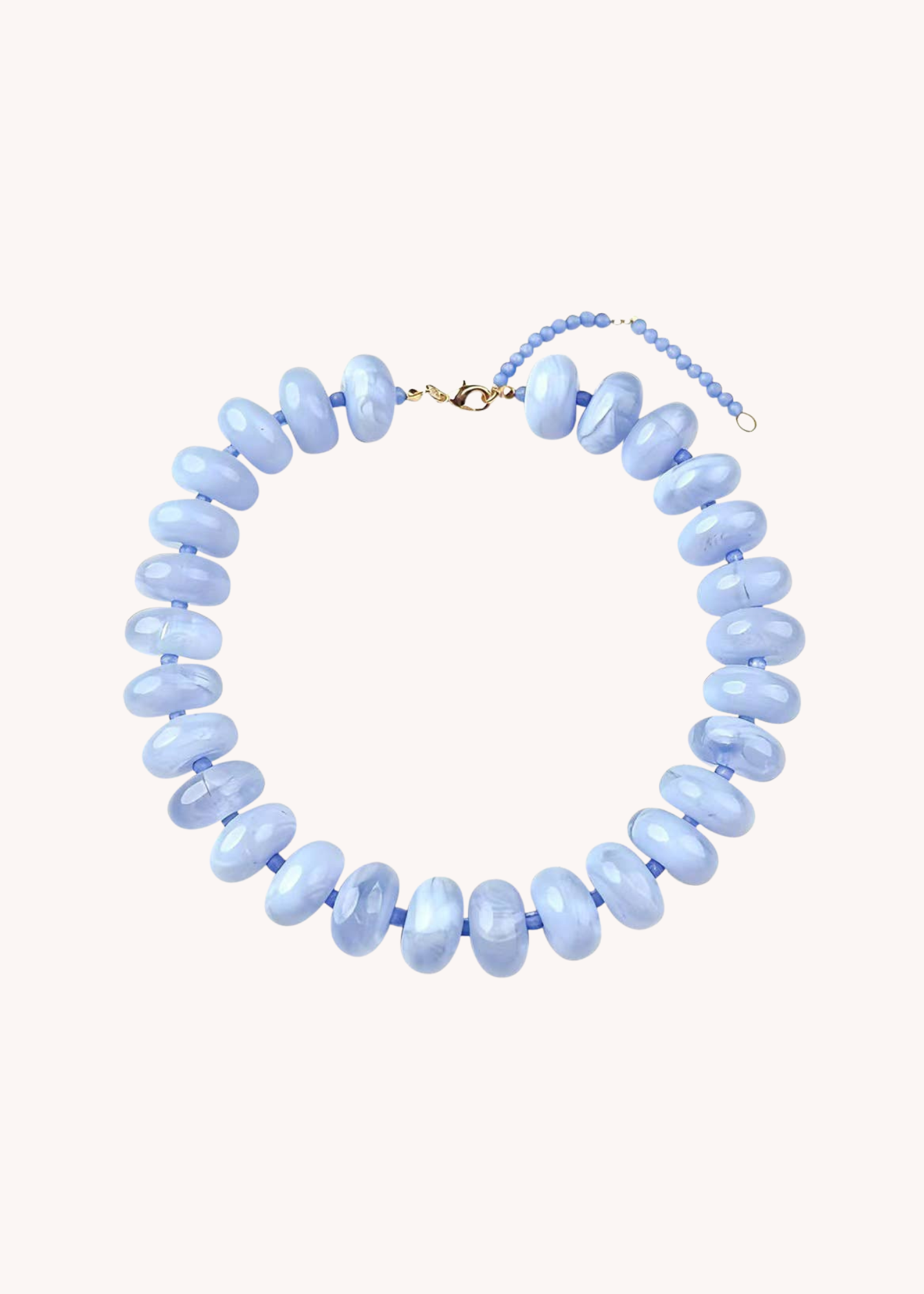 Bailey Chunky Beaded Necklace in Cornflower Blue