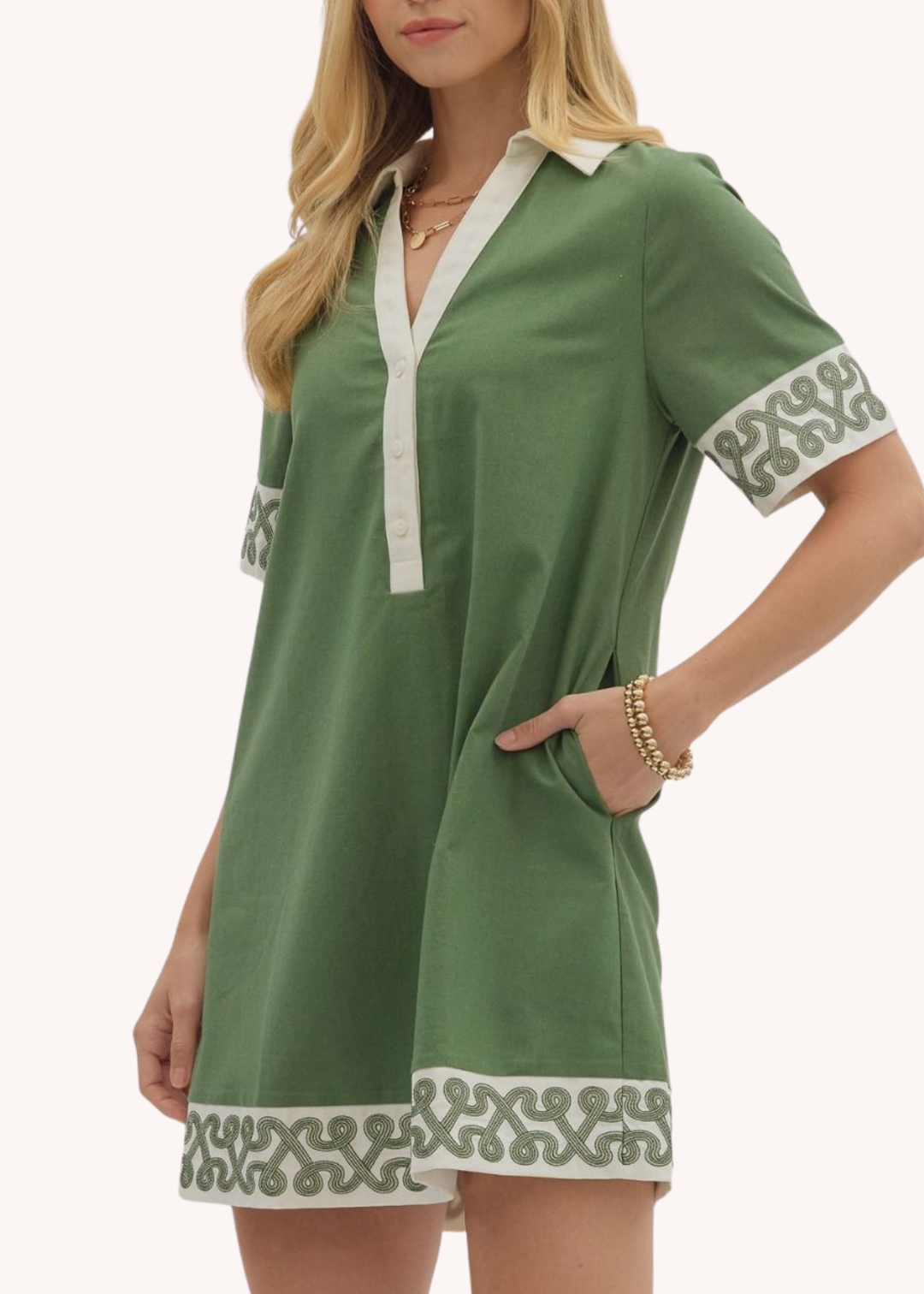 Laine Mini Dress in Olive