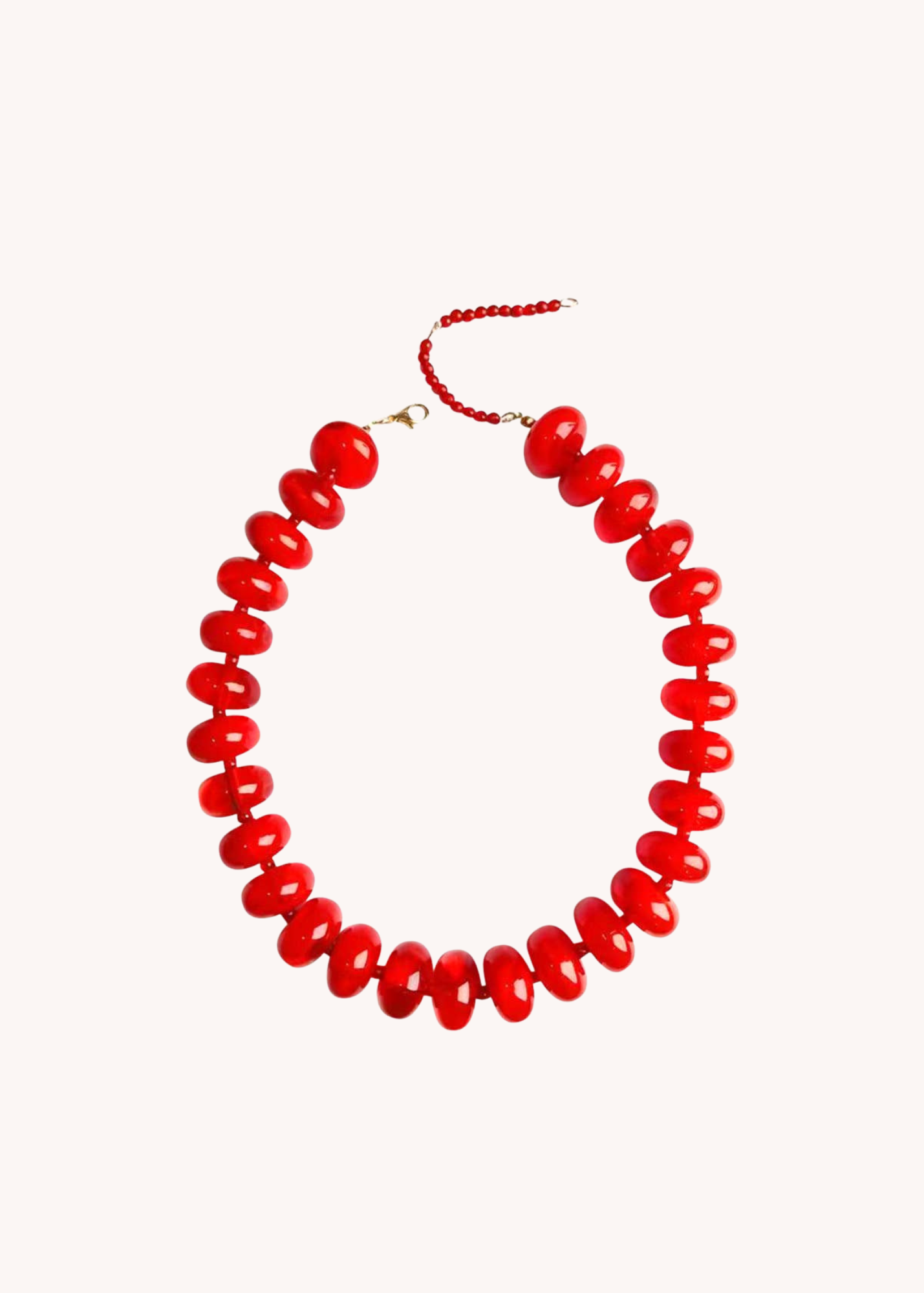 Bailey Chunky Beaded Necklace- Red