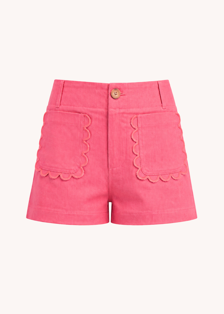 Colette Scalloped Shorts in Pink