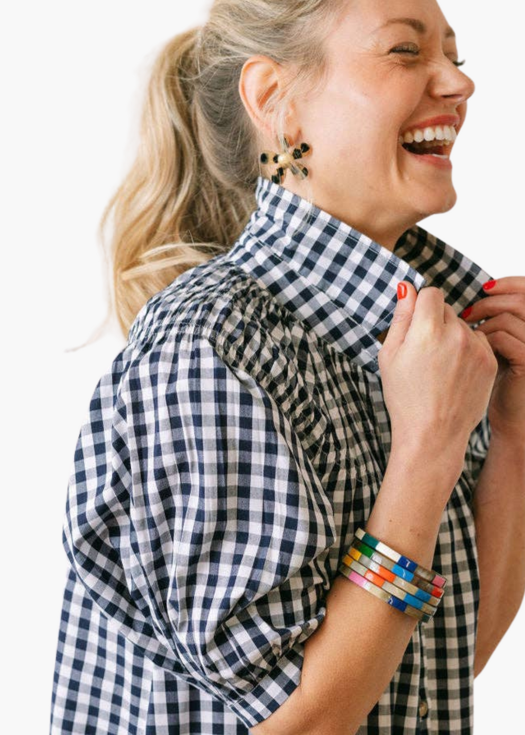 Navy Gingham Oasis Dress
