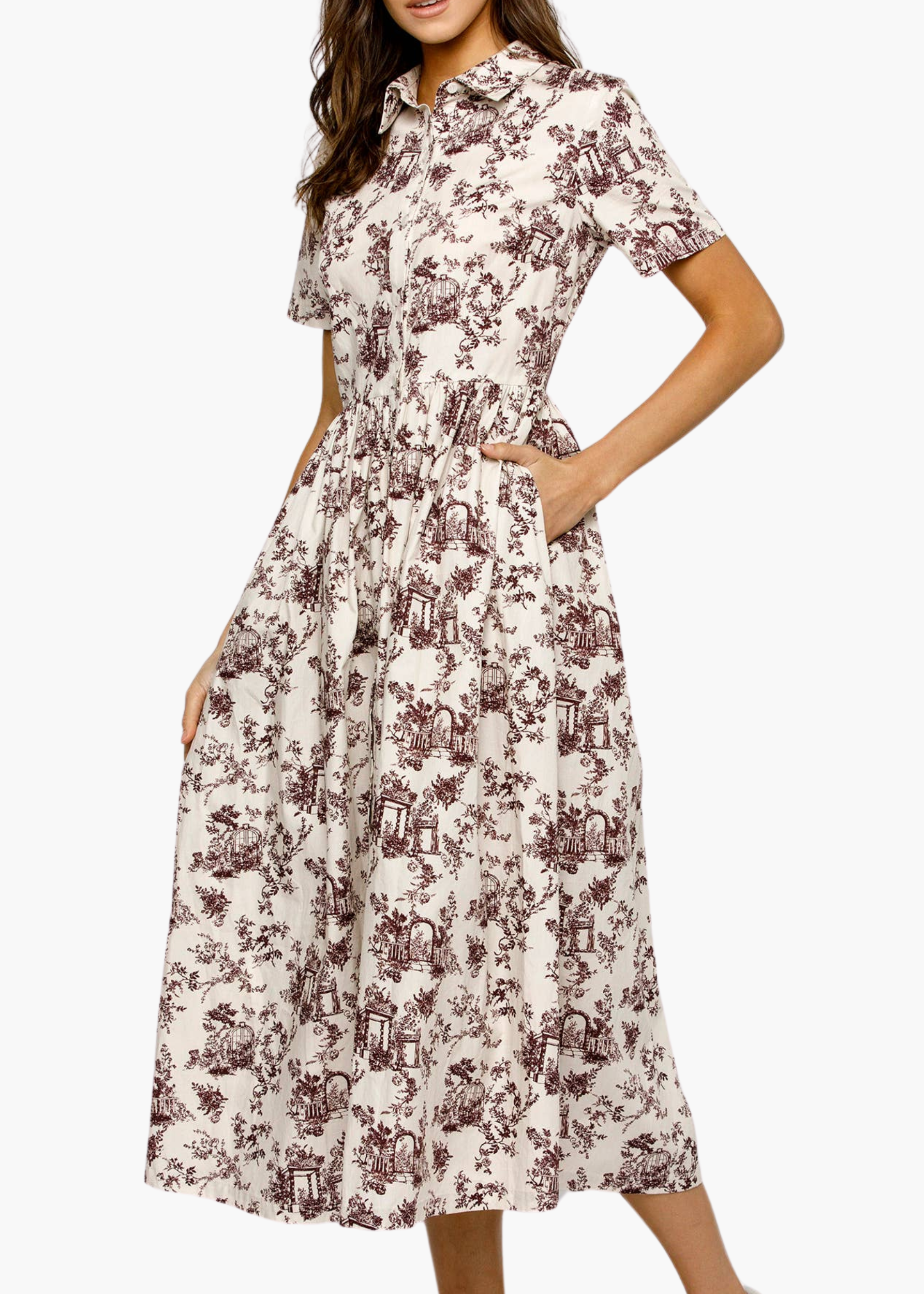 Ginna Garden Print Midi Dress