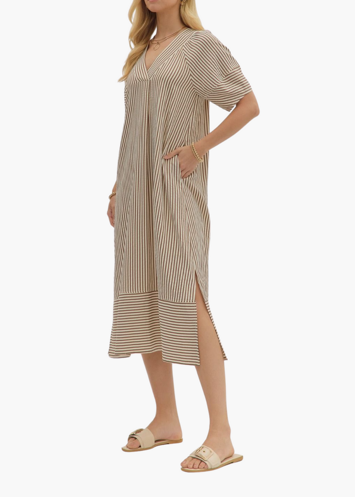 Annie Midi Dress in Brown