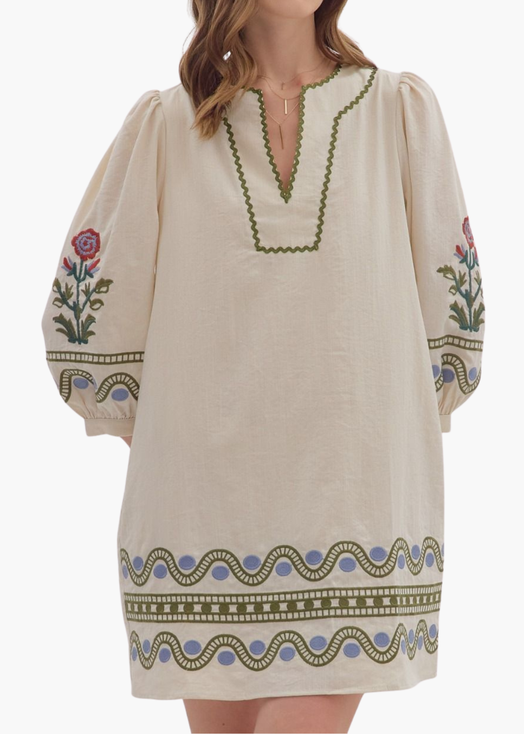 Kirsten Mini Dress in Ecru
