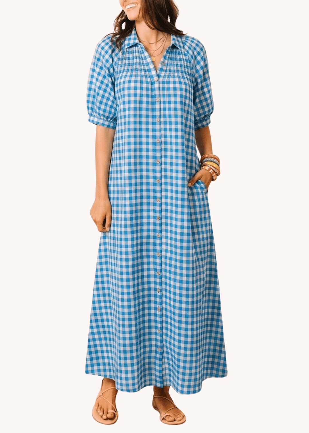Blue Bay Gingham Oasis Dress
