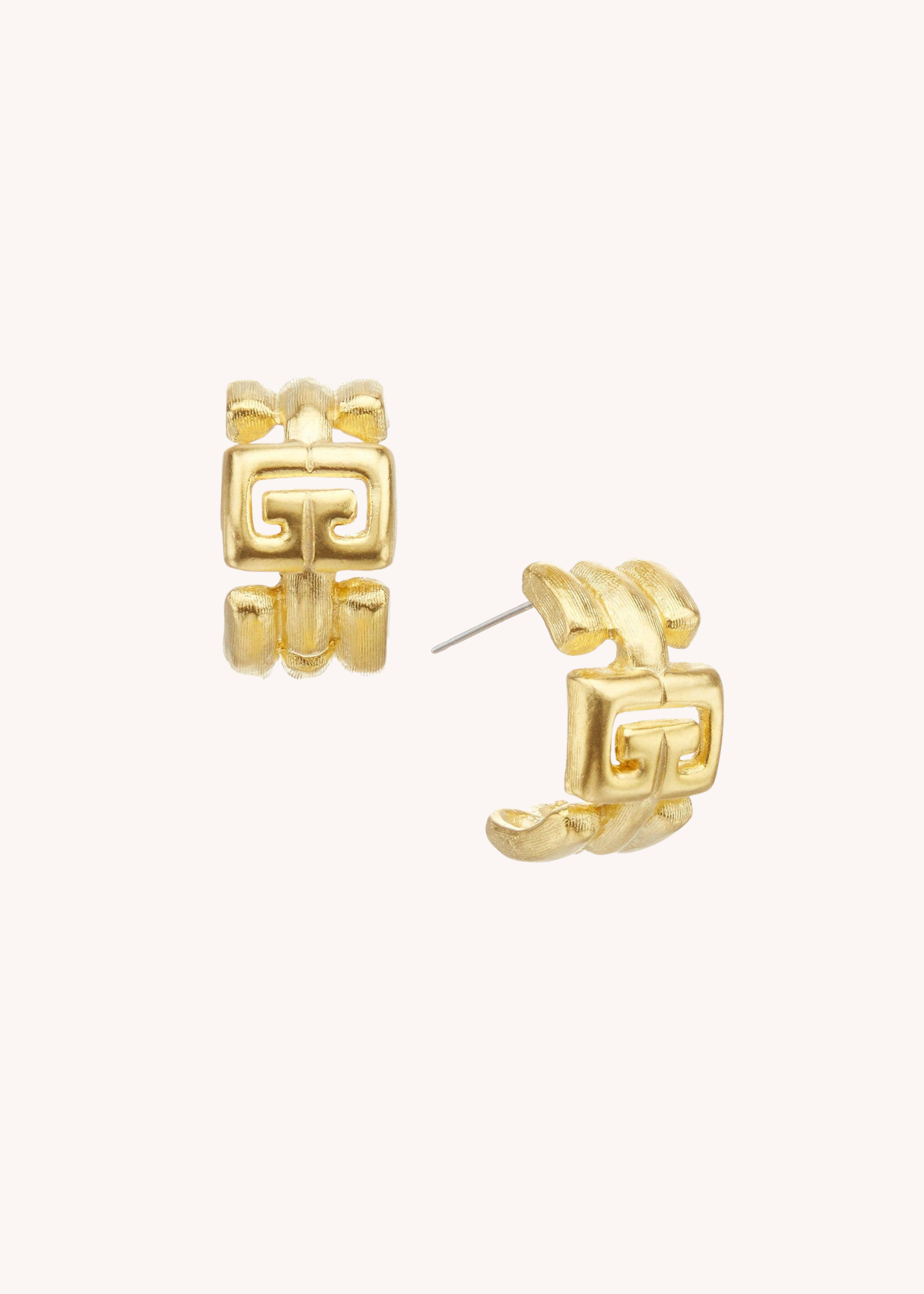 Small Greek Key Hoops