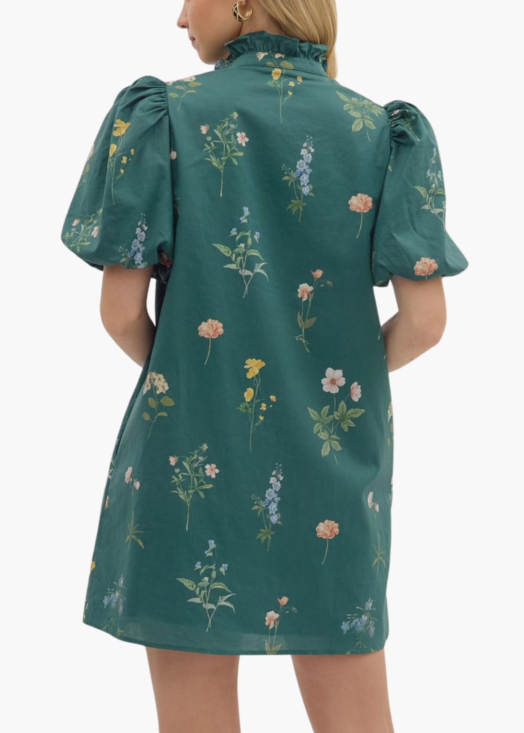 Madison Mini Dress in Hunter Green