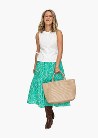 Beau Smocked Waist Midi Skirt