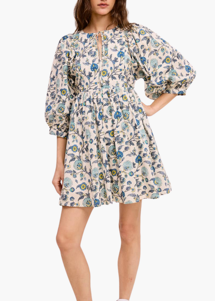 Ouita Mini Dress in Boho Blue