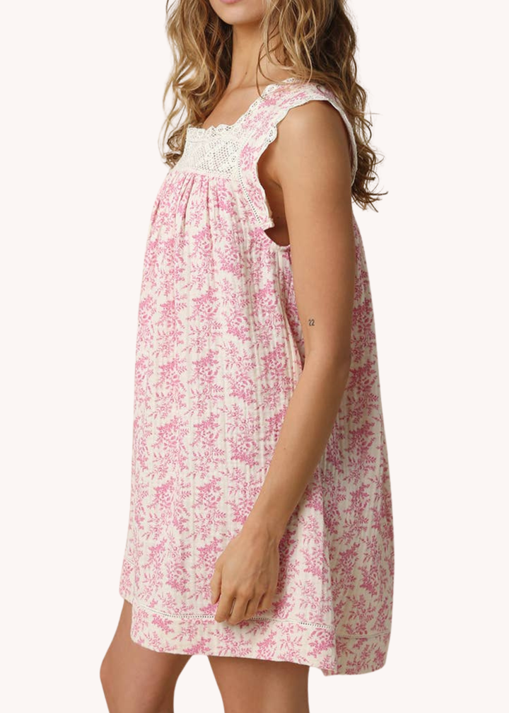 Selah Lace Trimmed Mini Dress