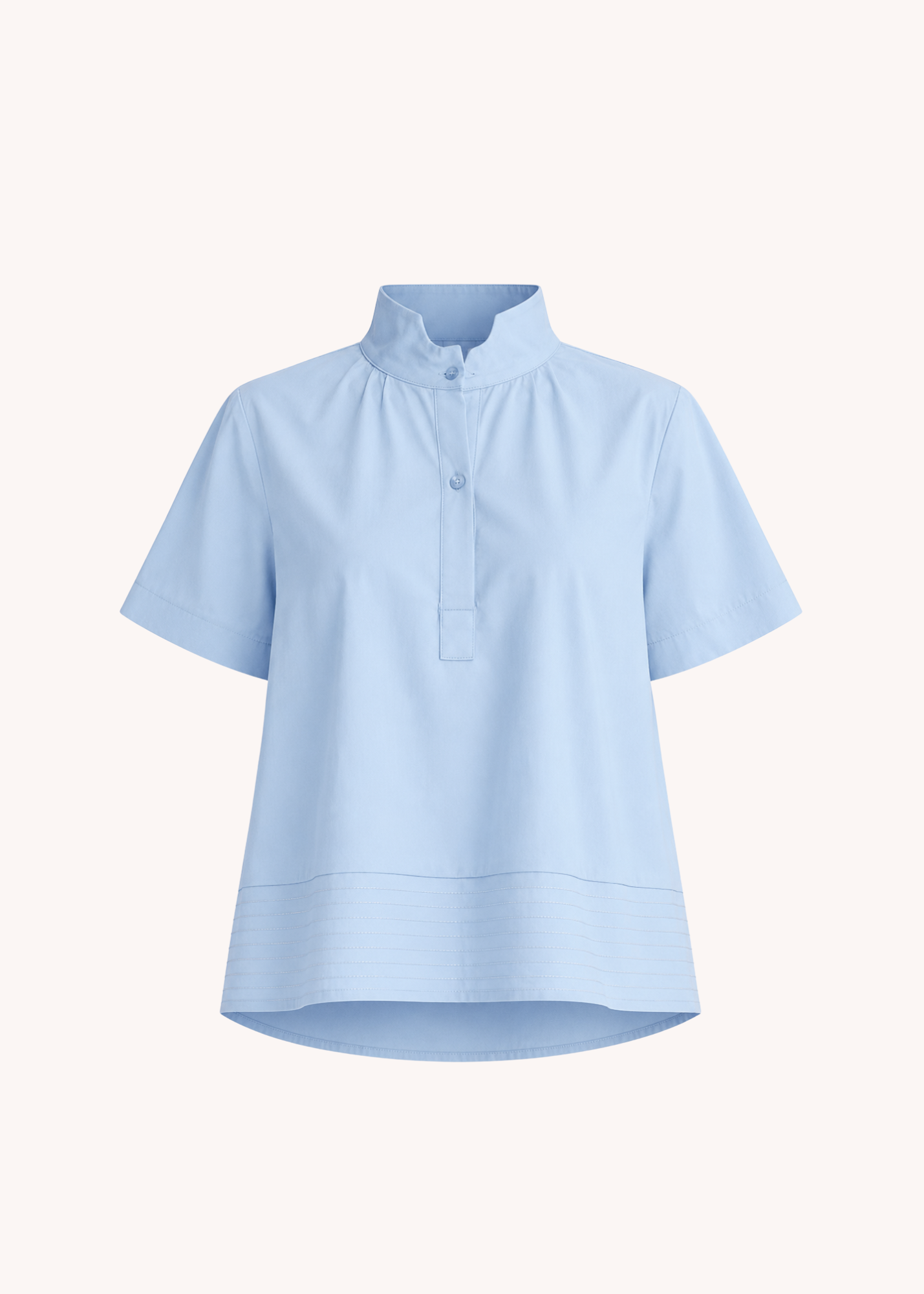 Chloe Stand Collar Top in Sky