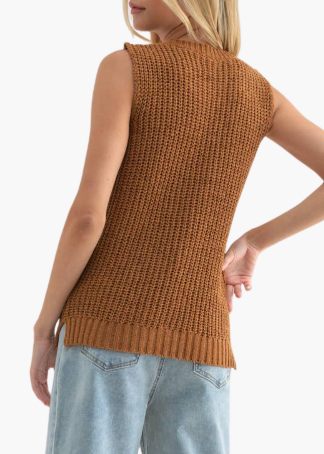 Jackie Sweater Tank in Camel