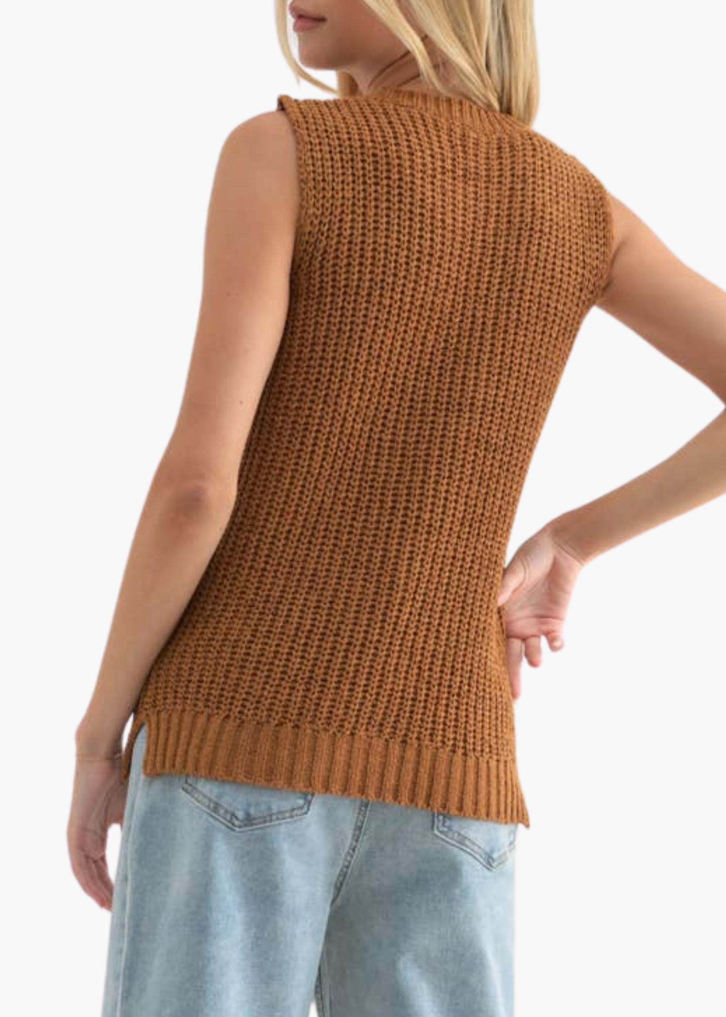 Jackie Sweater Tank in Camel