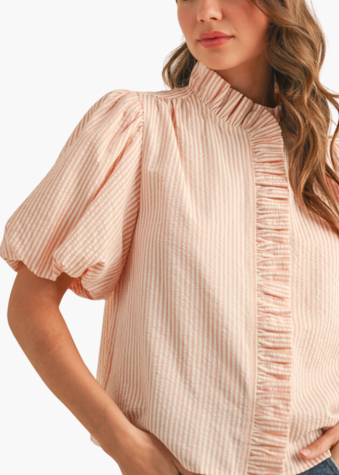 Ivy Top in Peach Coral