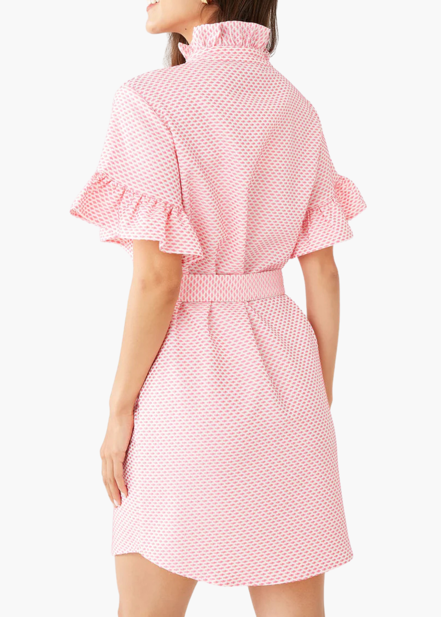 Katie Dress Salmon Tufted Cotton