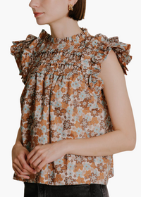 November Floral Ruffle Blouse