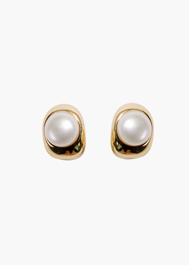 Pearl Huggie Mini Hoop Earrings