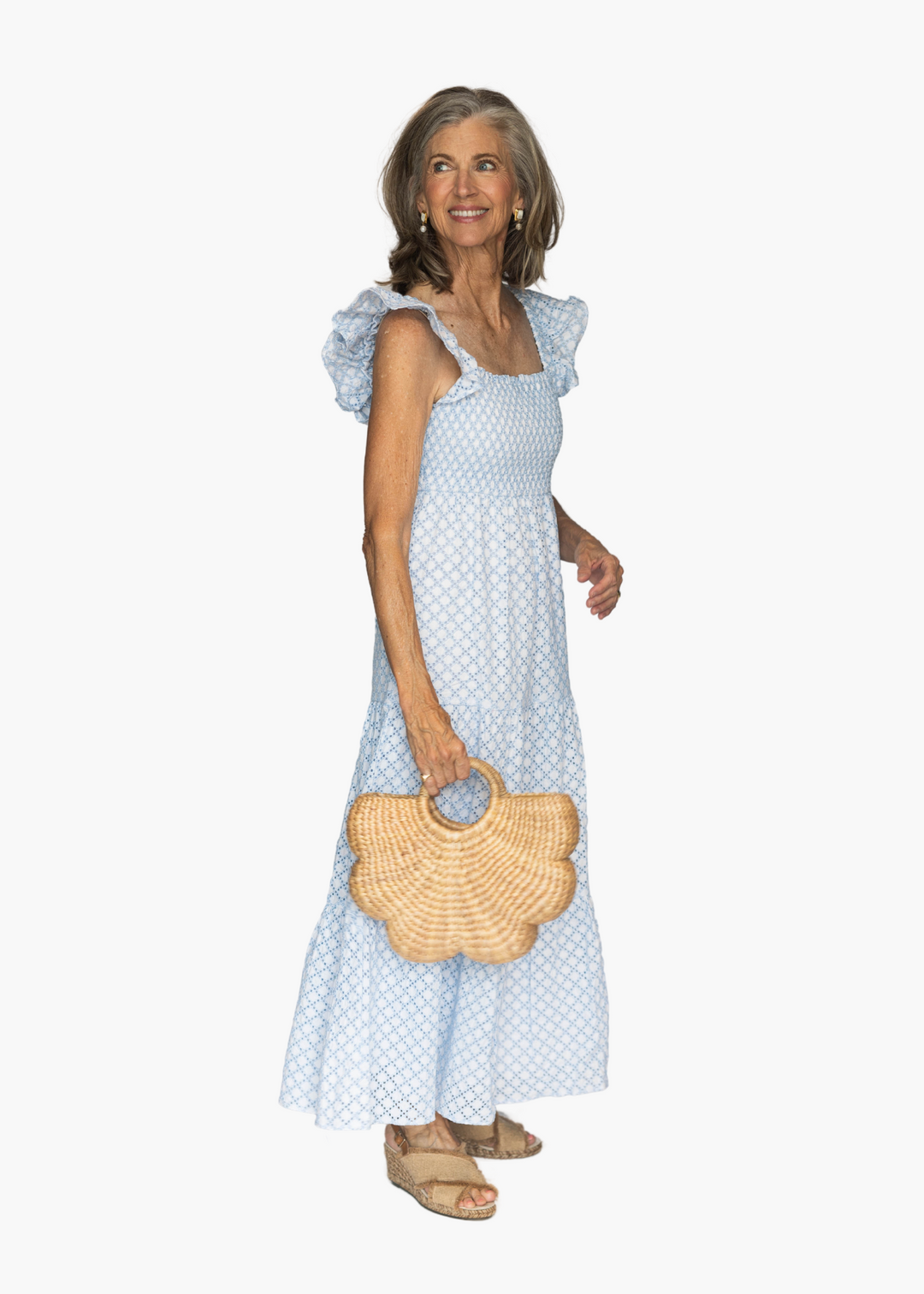 Scalloped Hyacinth Woven Handbag