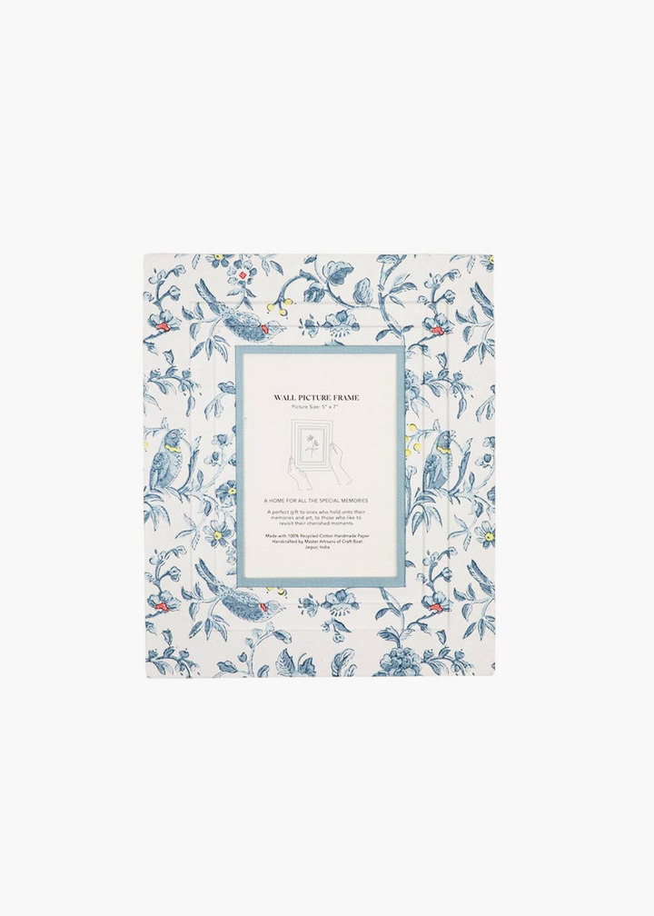 Block Print Wall Frame | Robin & Peony Blue