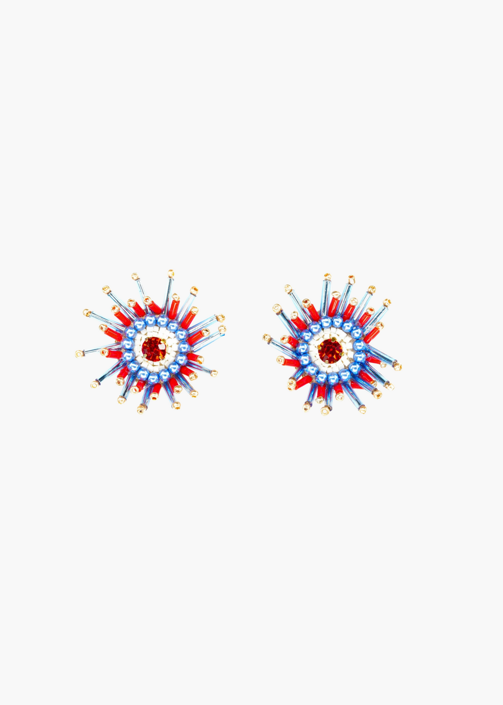 Sunburst Earrings | Red, White and Blue