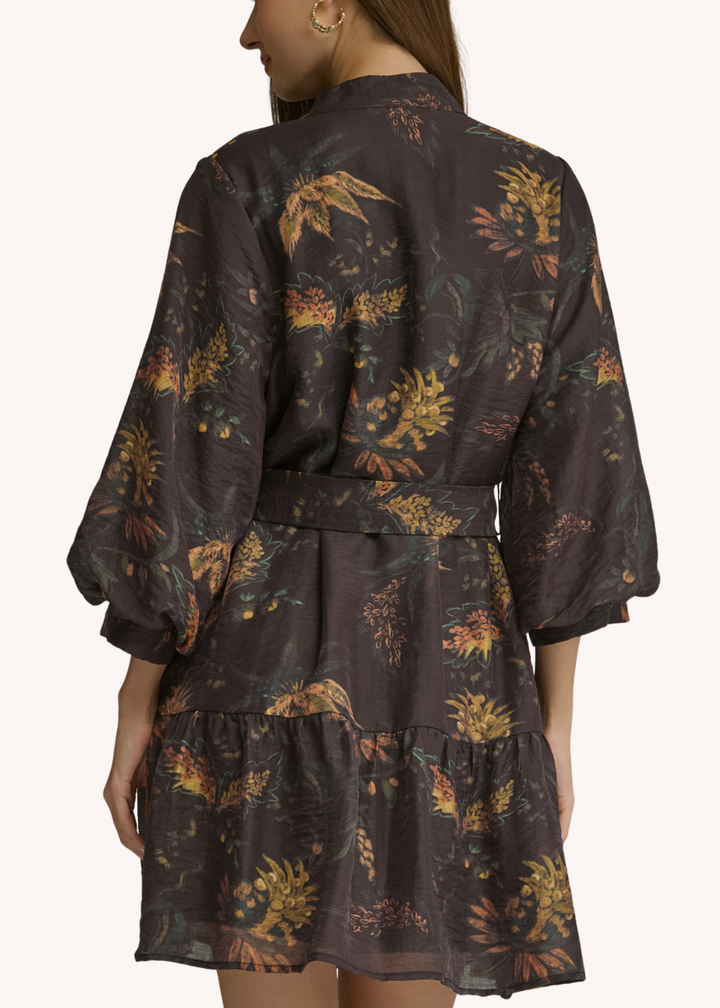 Reagan Cotton Mini Dress in Chocolate