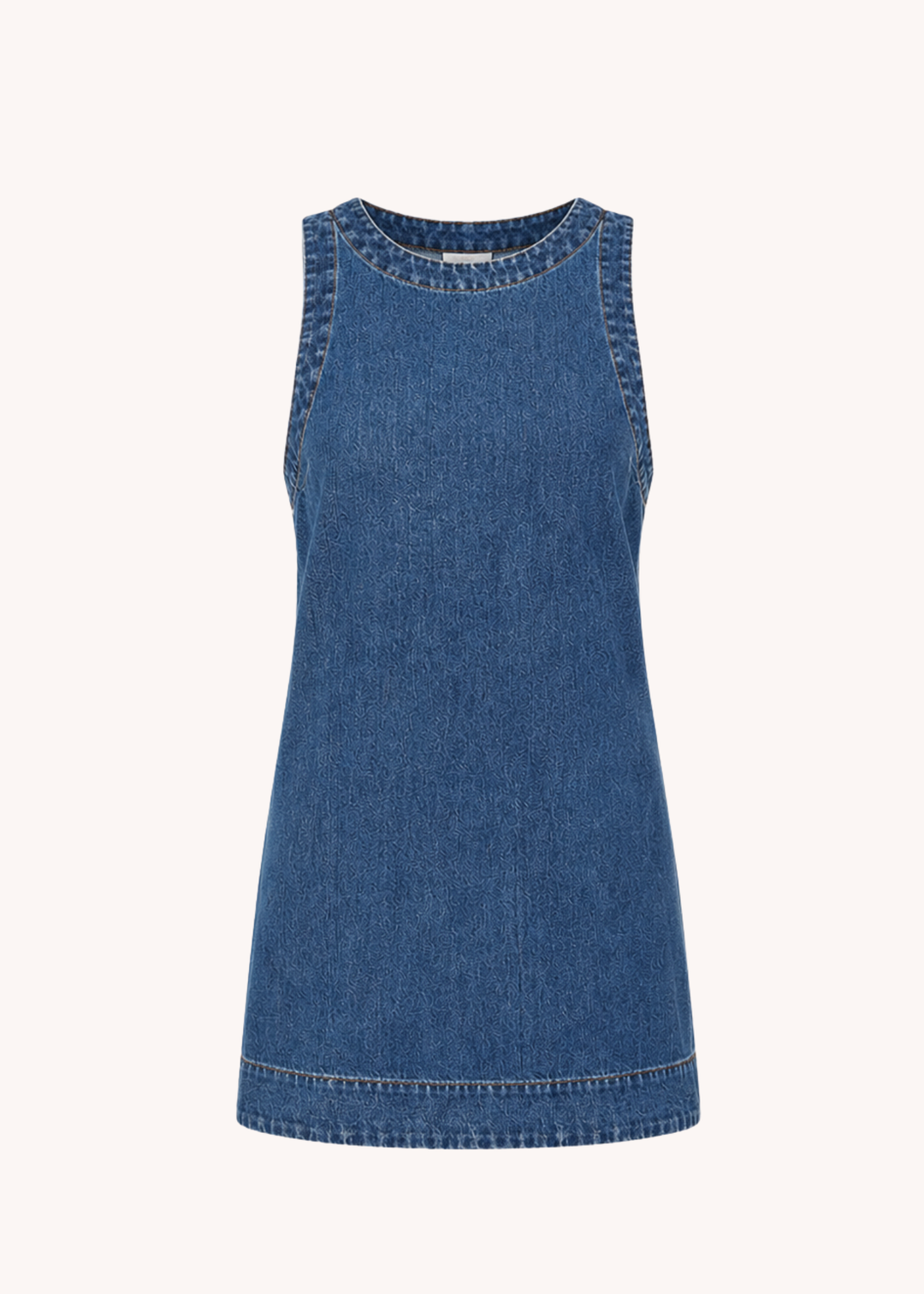 Livia Open-Back Denim Shift Dress M Livia Open-Back Denim Shift Dress M