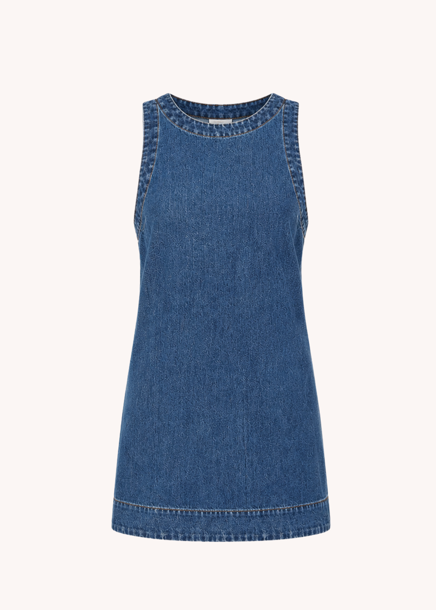 Livia Open-Back Denim Shift Dress