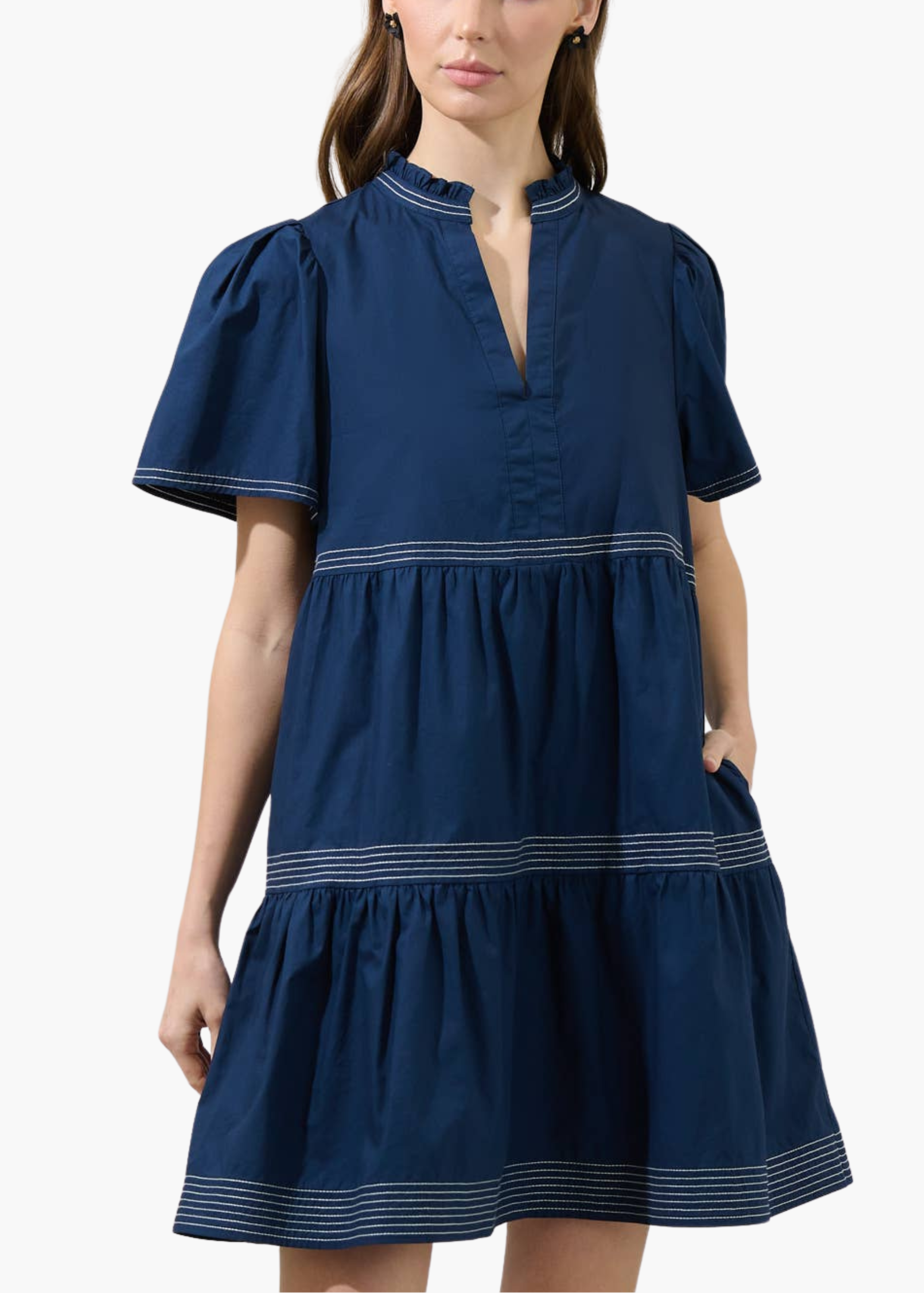 Betty Poplin Tiered Mini Dress