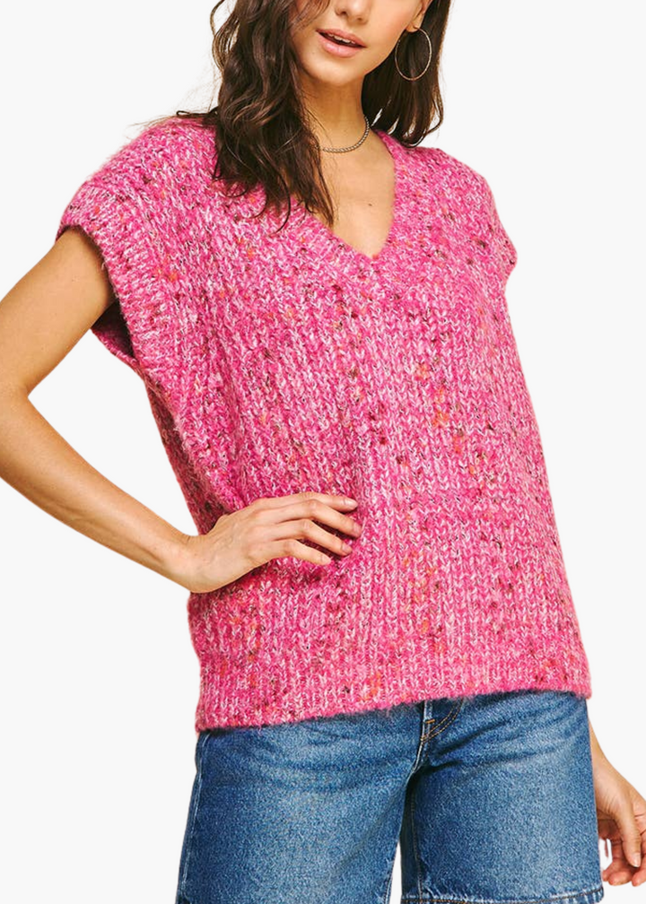 Stephanie Knitted Yarn Sweater Vest