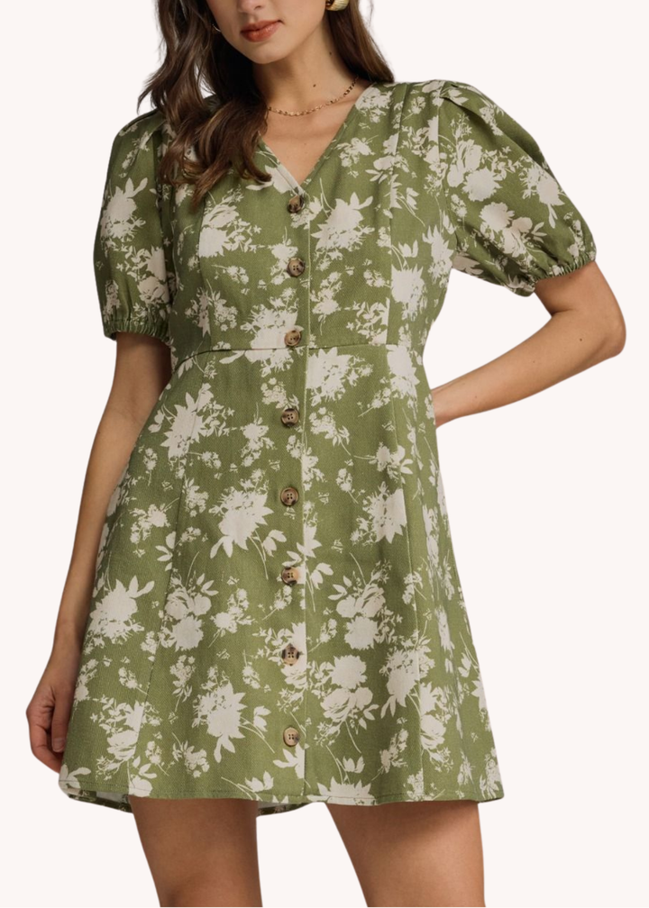 Katie Mini Dress in Olive