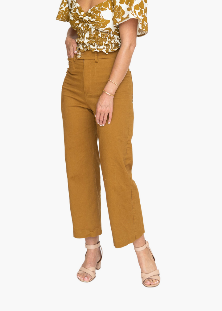 Cora High Rise Crop Straight Leg Pant