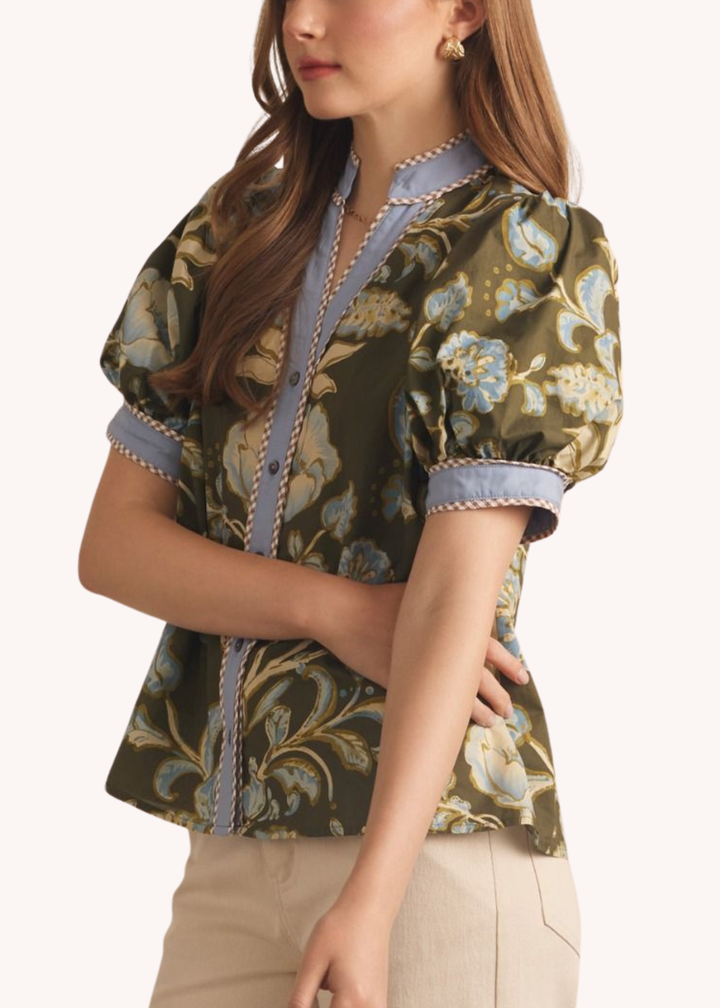 Rory Cotton Top in Olive