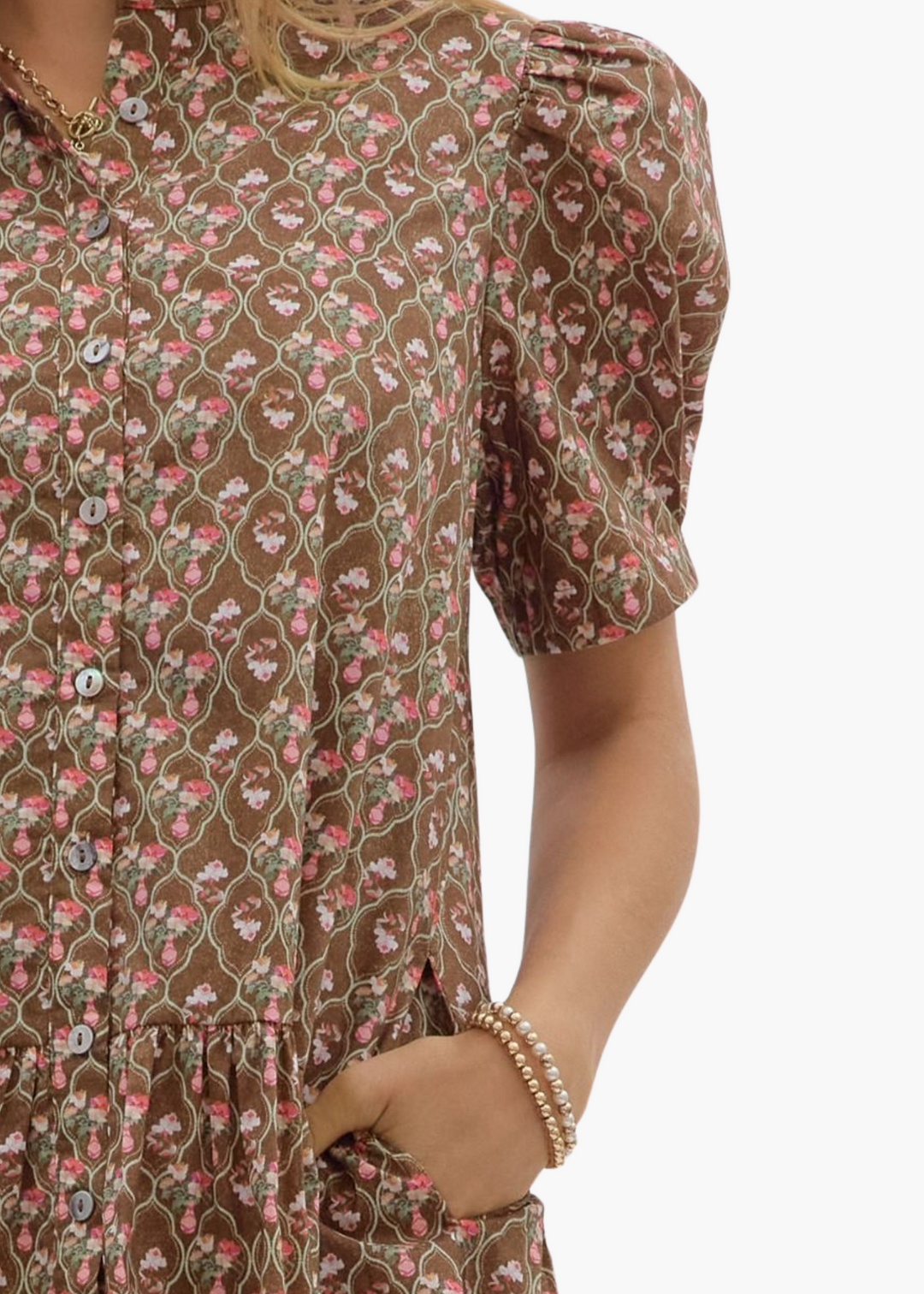 Lara Mini Dress in Brown