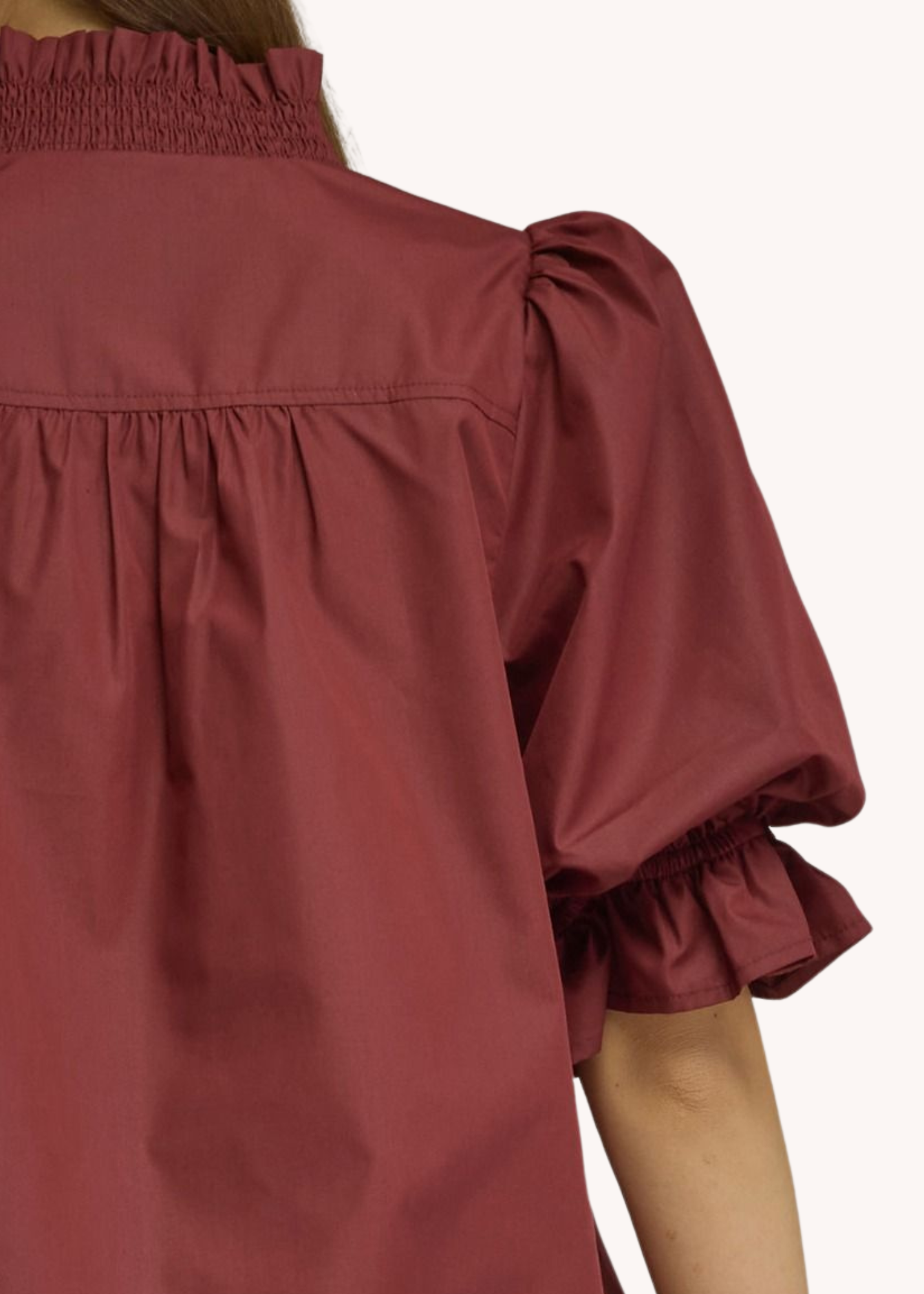 Mila Puff Sleeve Top in Wine