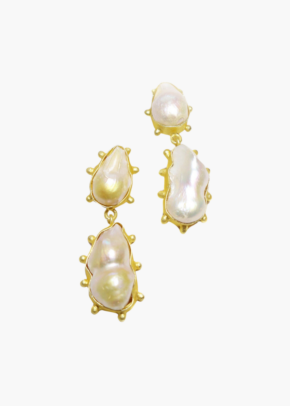 Studded Baroque Pearl Drops